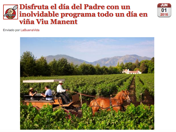 Disfruta el día del Padre con un inolvidable programa todo un día en viña  Viu Manent.  - Viu Manent - Valle de Colchagua - Chile